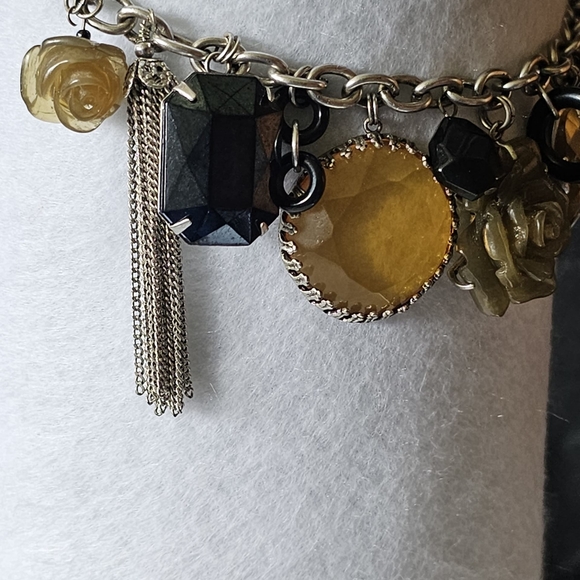 twos company charm necklace in bronze chain - Picture 7 of 7